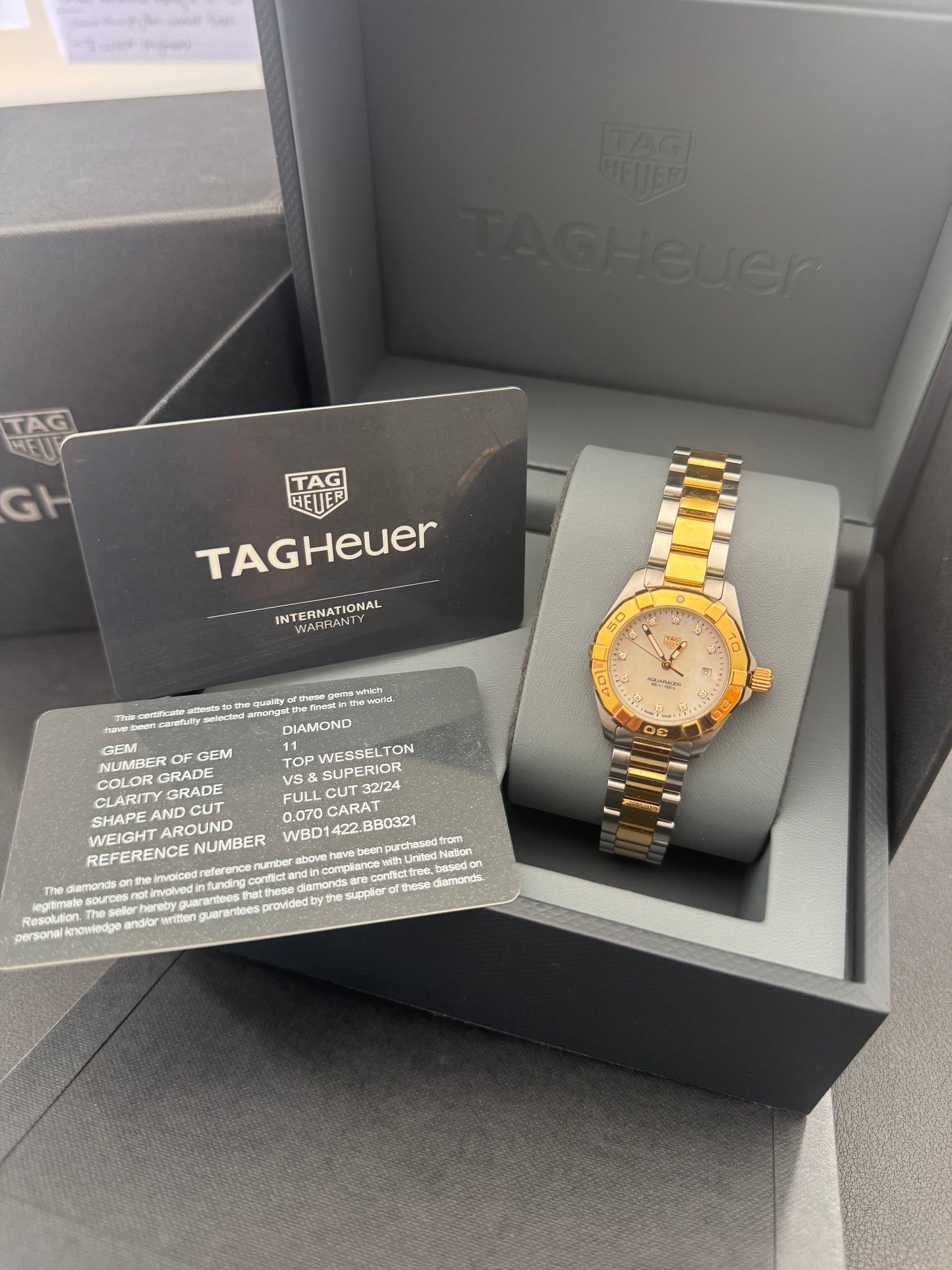 Ladies TAG Heuer Aquaracer 27mm Quartz Diamond WBD1422BB0321