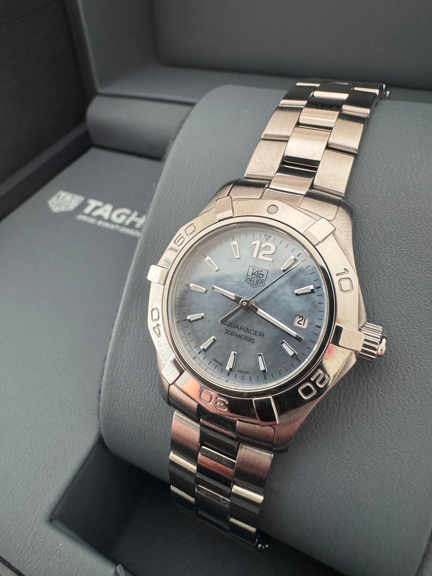 Ladies Tag Heuer Aquaracer - Rare Blue Mother Of Pearl Dial